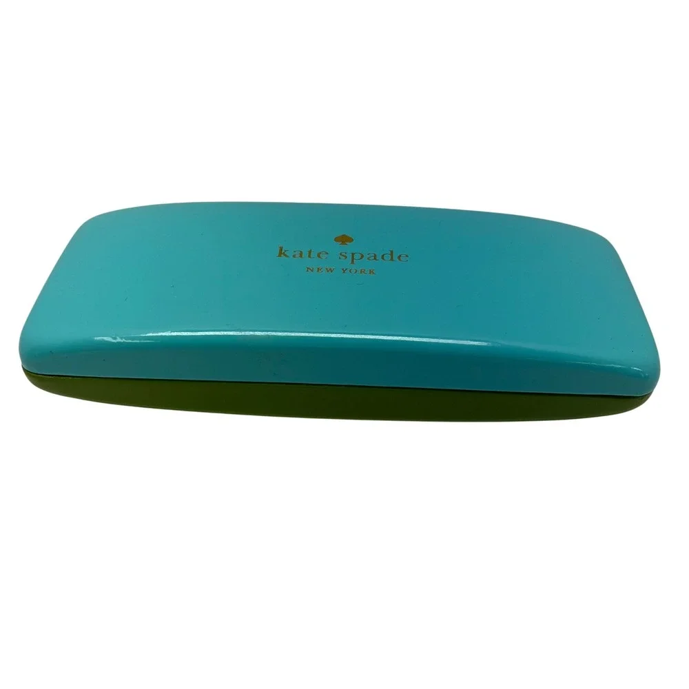 Kate Spade New York Hard Shell Glasses Case‎ Turquoise Blue Olive Green Eyes OS